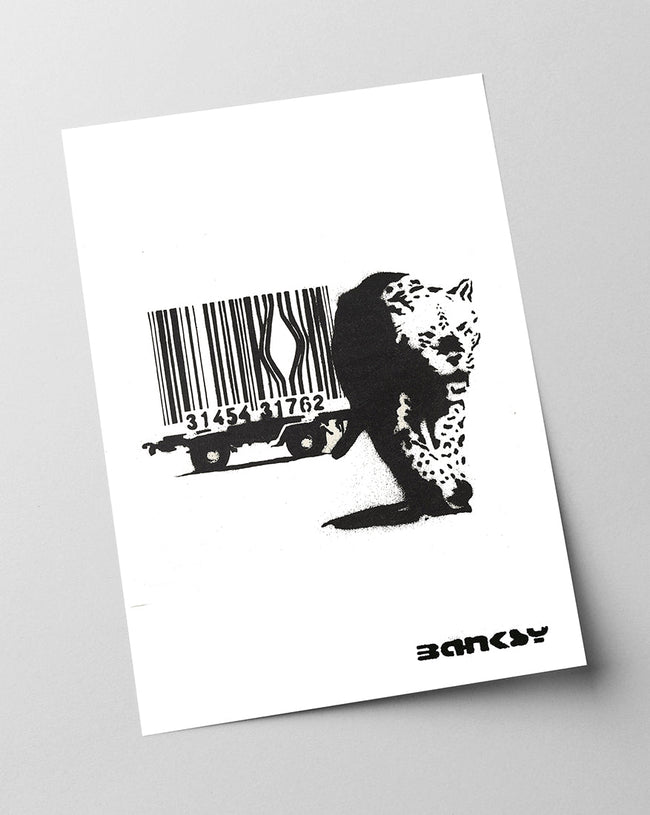 Banksy - Museum-Poster Leopard mit Strichcode - Konsumkritik Main Image