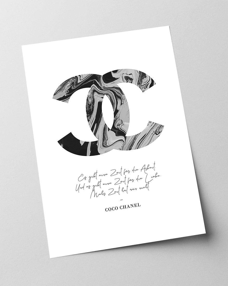 Zitat von Coco Chanel - Mode-Ikone - Schwarz-Weiß