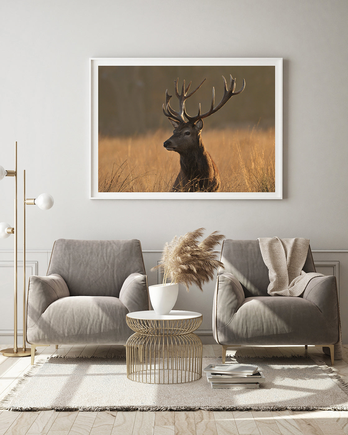 Hirsch im hohen Gras