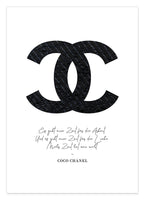 Zitat von Coco Chanel - Mode-Ikone - Dunkles Muster