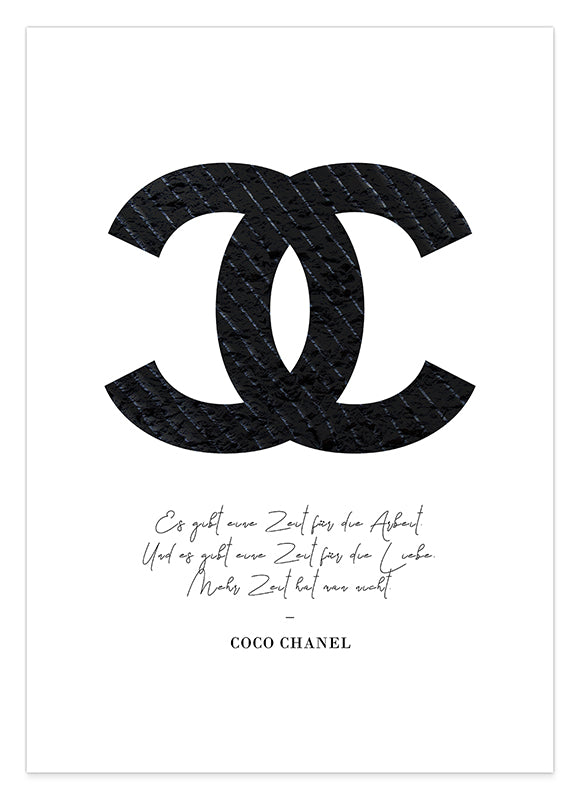 Zitat von Coco Chanel - Mode-Ikone - Dunkles Muster