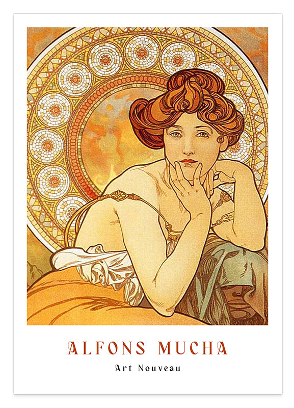 Alfons Mucha - Museum-Poster Sitzende Frau I - Art déco Hover Image