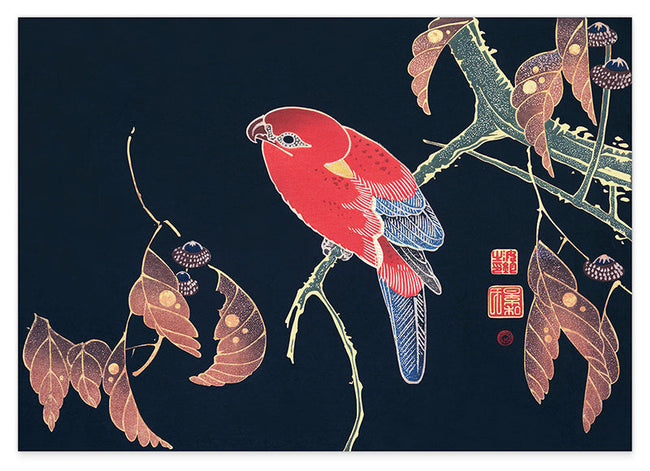 Itō Jakuchū - Vogel auf schwarzem Hintergrund Hover Image