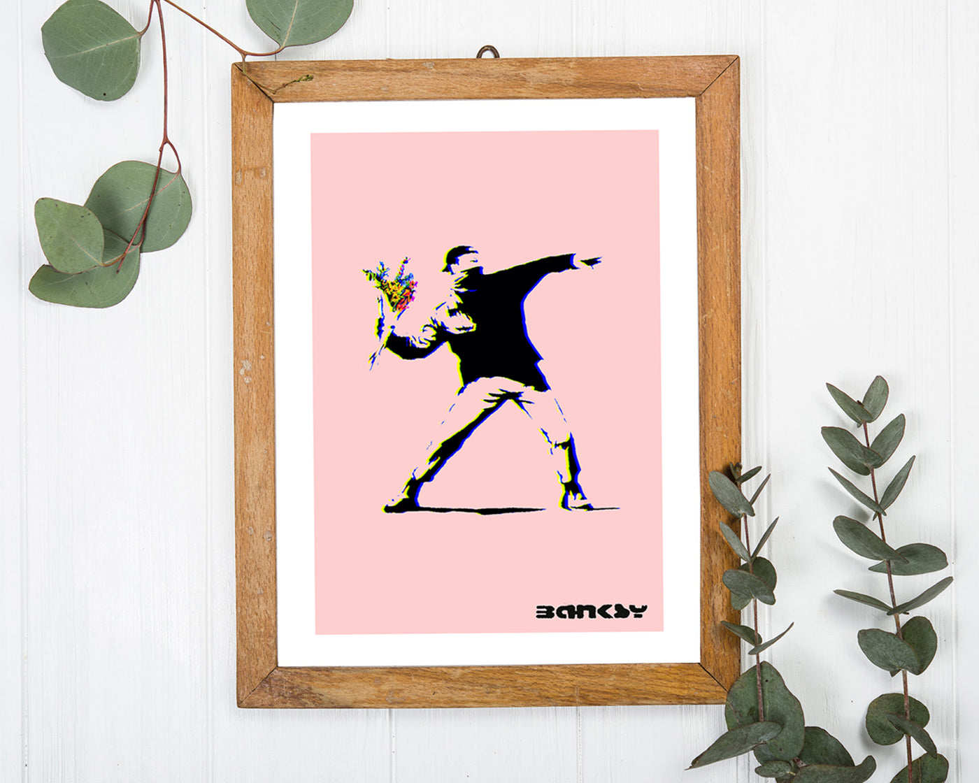 Banksy - Museum-Poster Steinwerfer mit Blumen