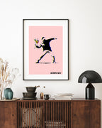 Banksy - Museum-Poster Steinwerfer mit Blumen