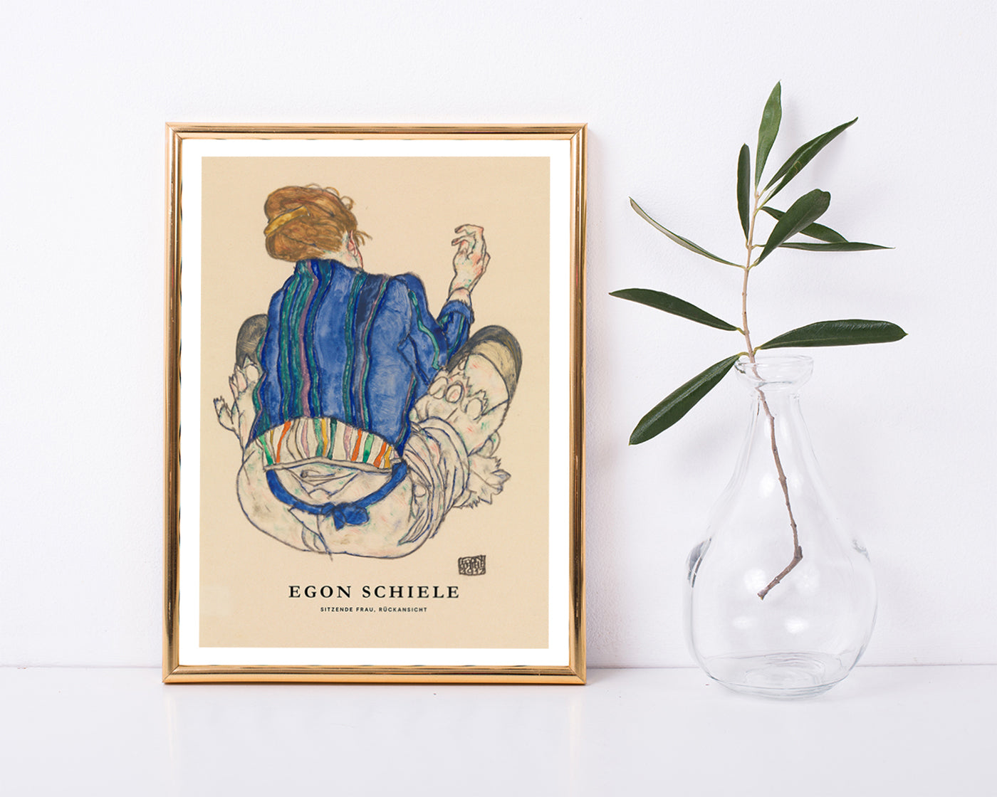 Egon Schiele - Museum-Poster II Sitzende Frau, Rückansicht