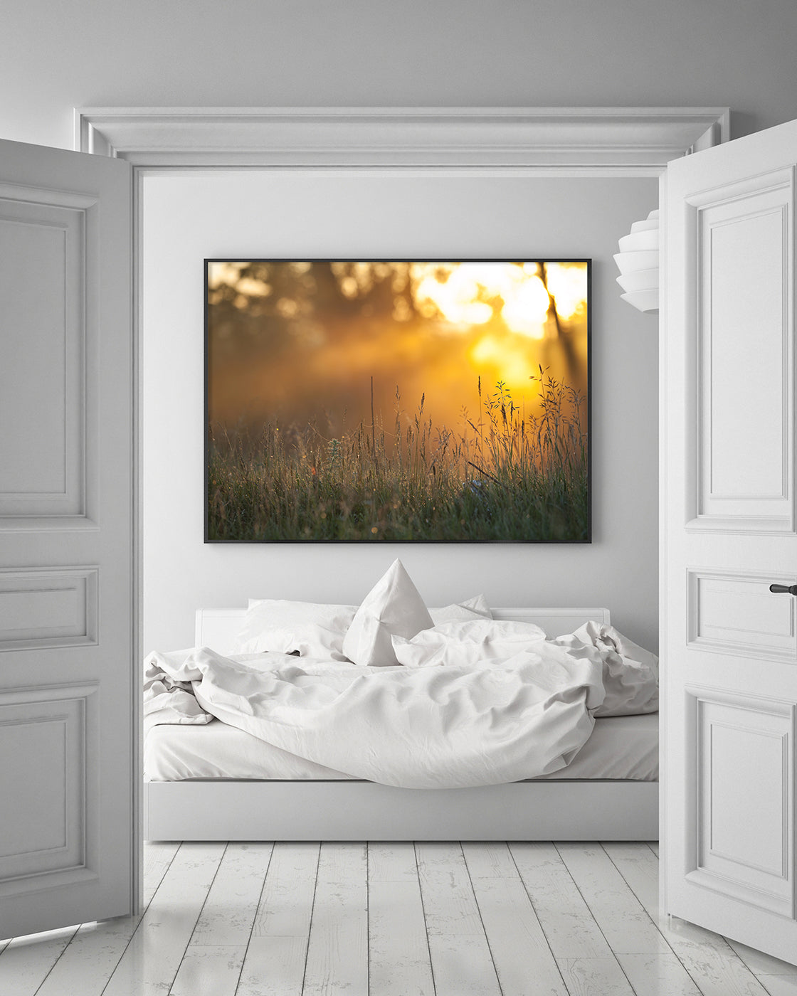 Sonnenstrahlen auf einer Wiese