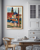 August Macke - Marienkirche mit Häusern und Schornstein