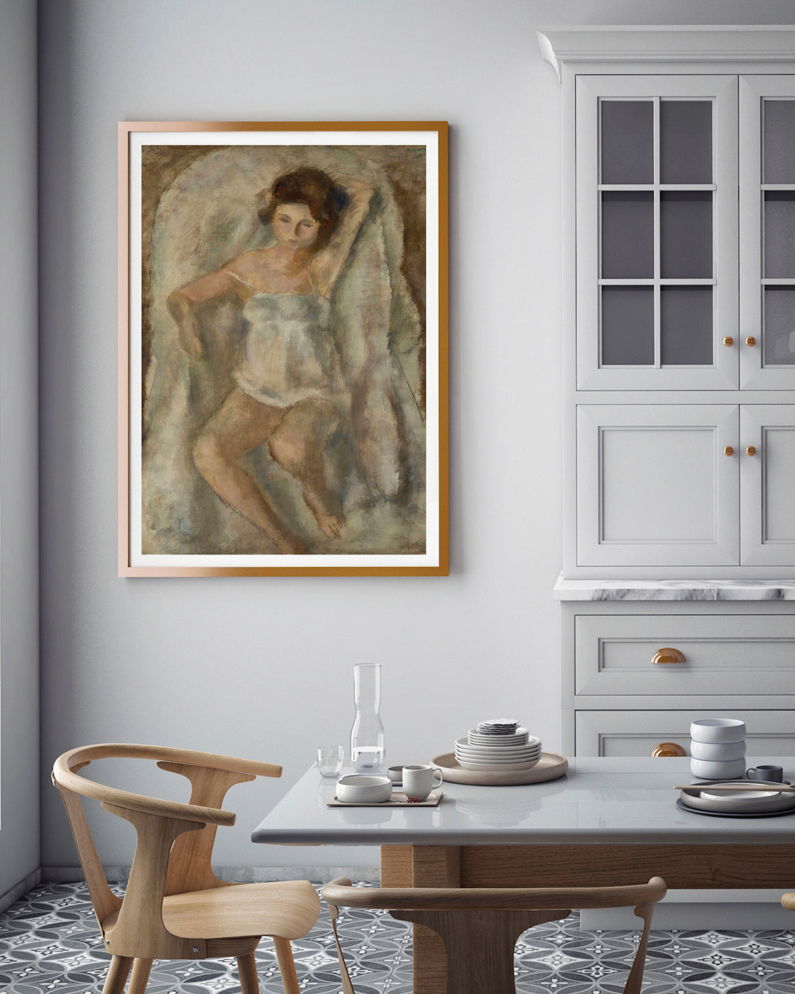 Jules Pascin - Liegende Frau im Nachhemd