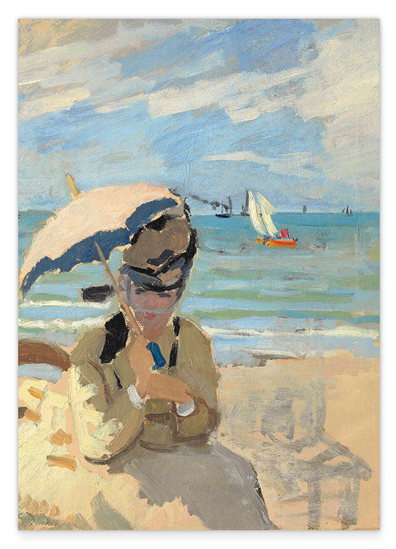 Claude Monet - Camille sitzt am Strand von Trouville Hover Image