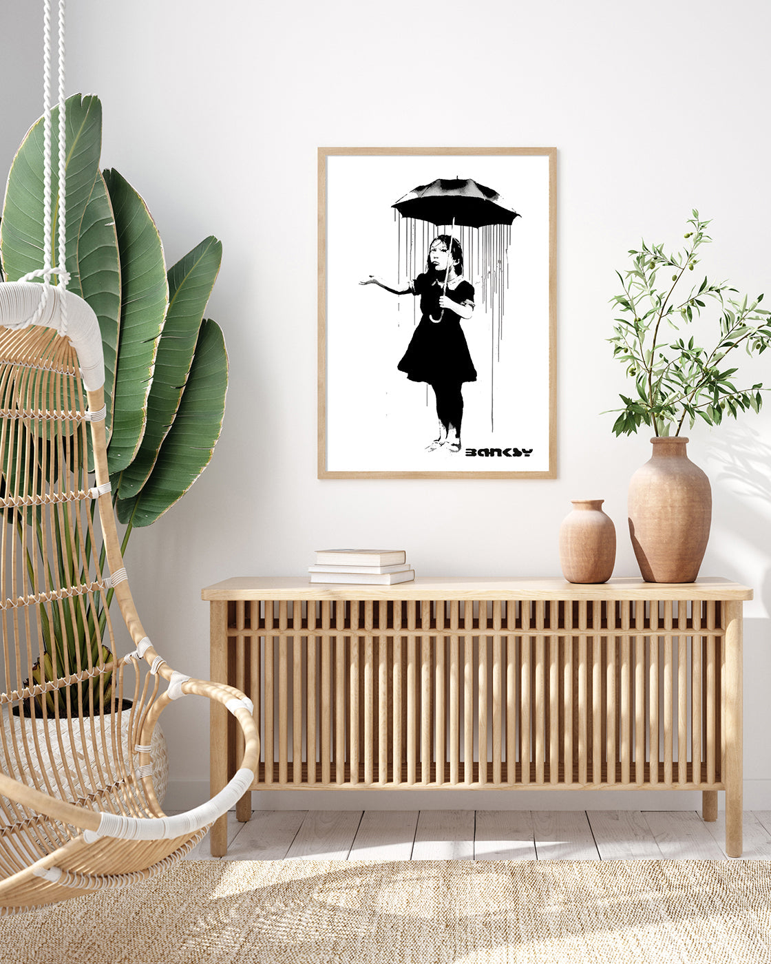 Banksy - Museum-Poster Mädchen im Regen
