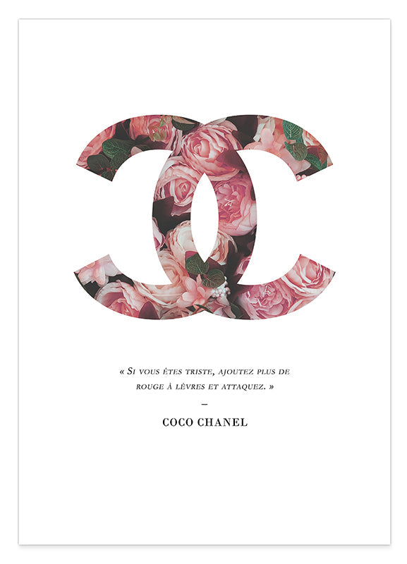 Zitat von Coco Chanel - Mode-Ikone - Rosen Hover Image