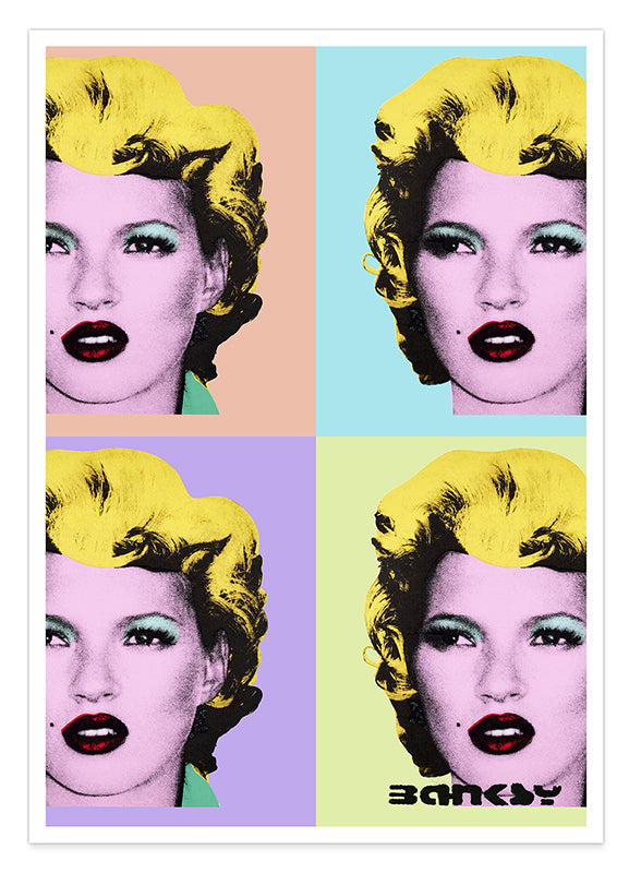 Banksy - Museum-Poster 4 x Kate Moss im Pop-Art Stil von Marilyn Monroe Hover Image