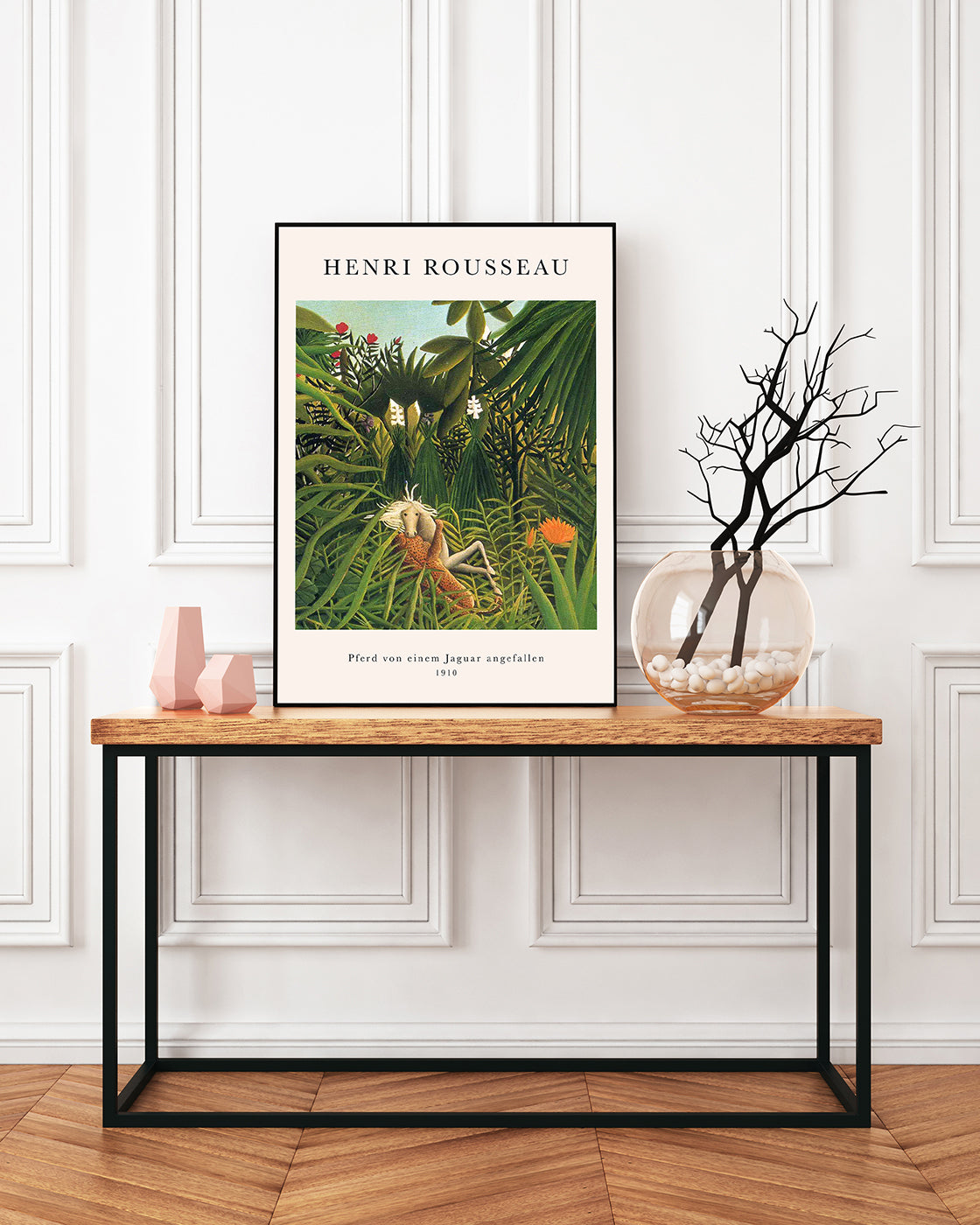 Henri Rousseau - Museum-Poster Pferd von einem Jaguar angefallen