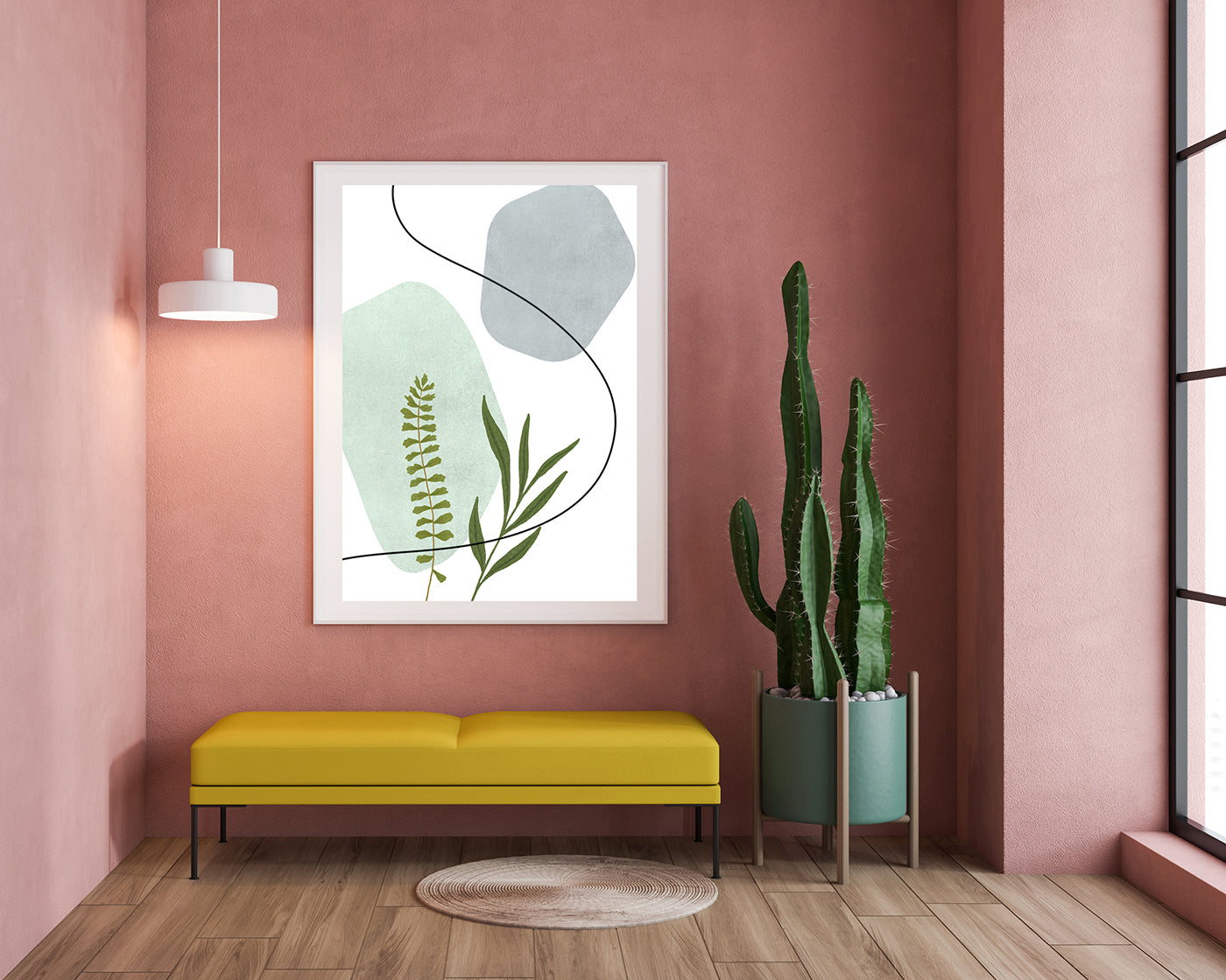 Blätter vor abstrakten Formen I