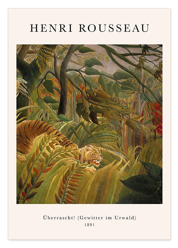 Henri Rousseau - Museum-Poster Überrascht! Gewitter im Urwald Hover Image