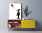 Banksy - Museum-Poster Mädchen mit Luftballon in Herzform