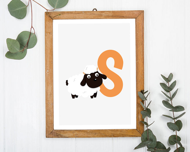 S wie Schaf, ABC Lernen, Buchstabe für Name, Süße Zeichnung für Zuhause Main Image