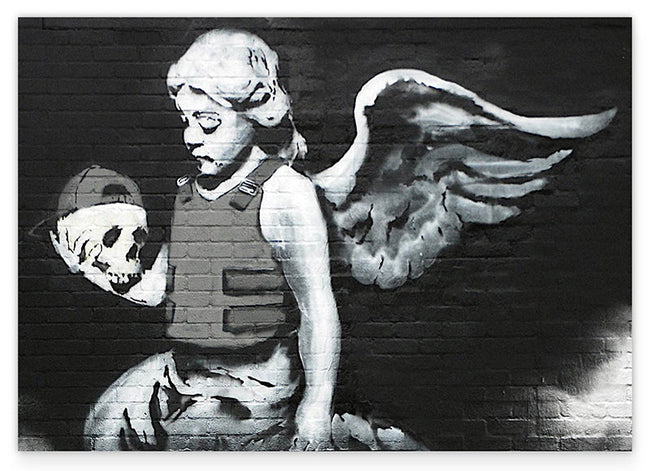Banksy - Engel mit Totenkopf Death Angel Street Art Graffiti Hover Image