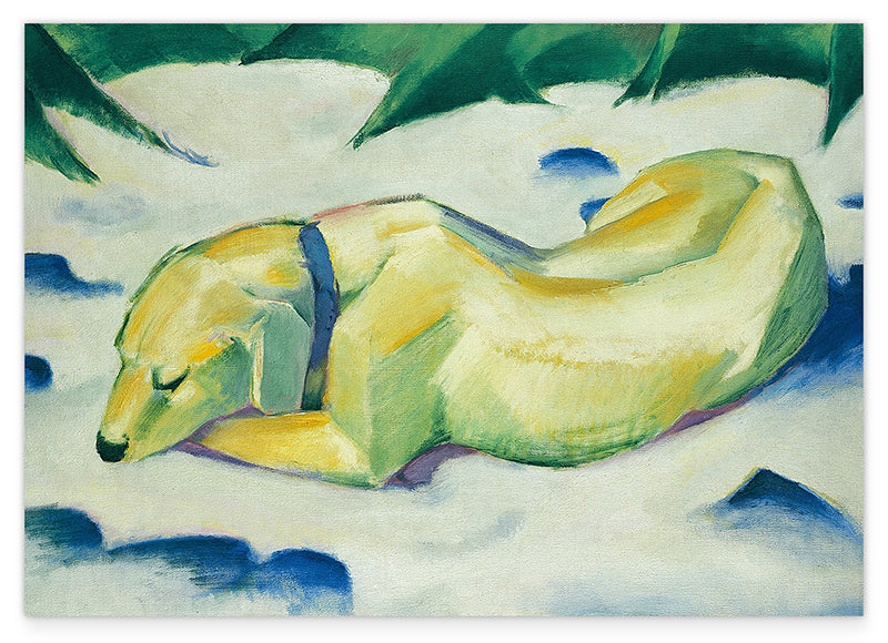 Franz Marc - Liegender Hund im Schnee (191011)