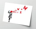 Banksy - Banksy Suicide Girl Butterflies Mädchen Schmetterlinge Street Art