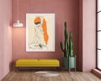 Egon Schiele - Museum-Poster II Stehender Akt mit orangenen Drapierungen