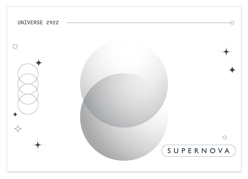 Supernova - Kreise in Grau
