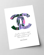 Zitat von Coco Chanel - Mode-Ikone - 80er Muster