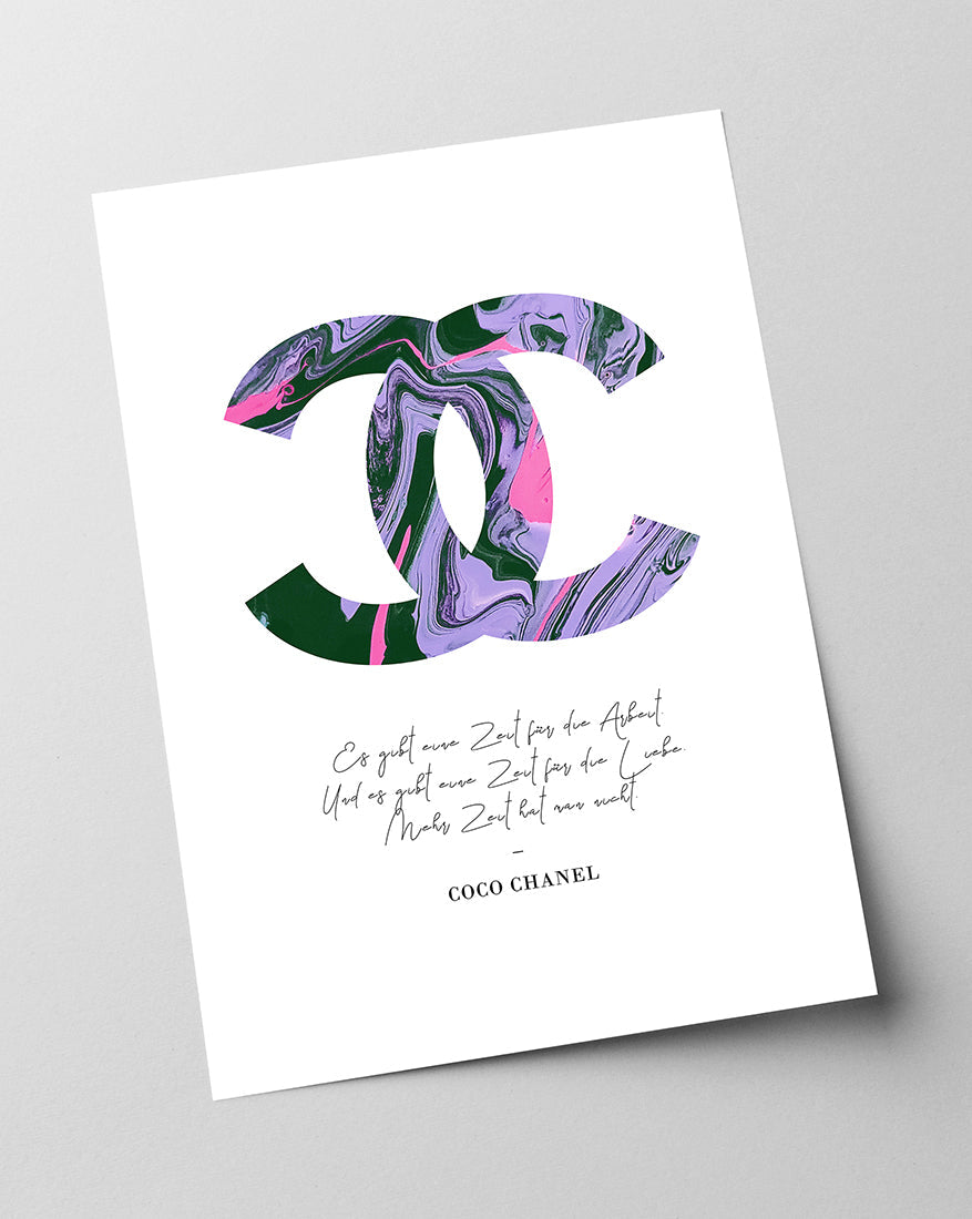 Zitat von Coco Chanel - Mode-Ikone - 80er Muster