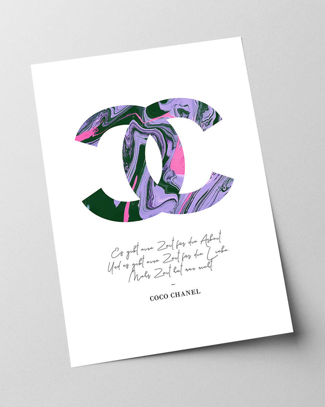 Zitat von Coco Chanel - Mode-Ikone - 80er Muster Main Image