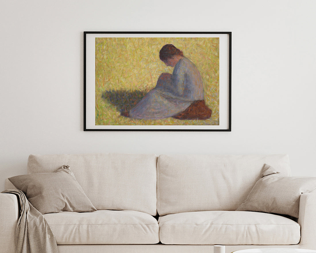 Georges Seurat - Bäuerin im Gras sitzend