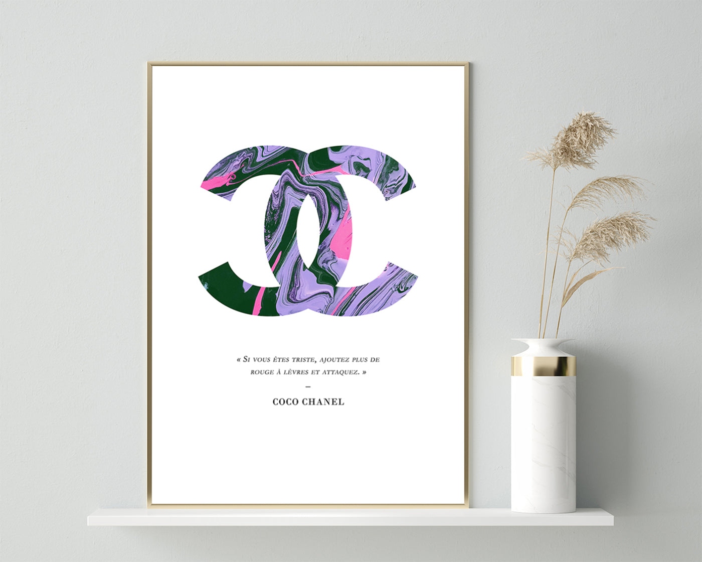 Zitat von Coco Chanel - Mode-Ikone - 80er Muster