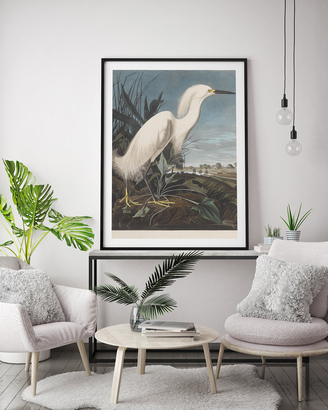 John James Audubon - Weißer Vogel am Teich