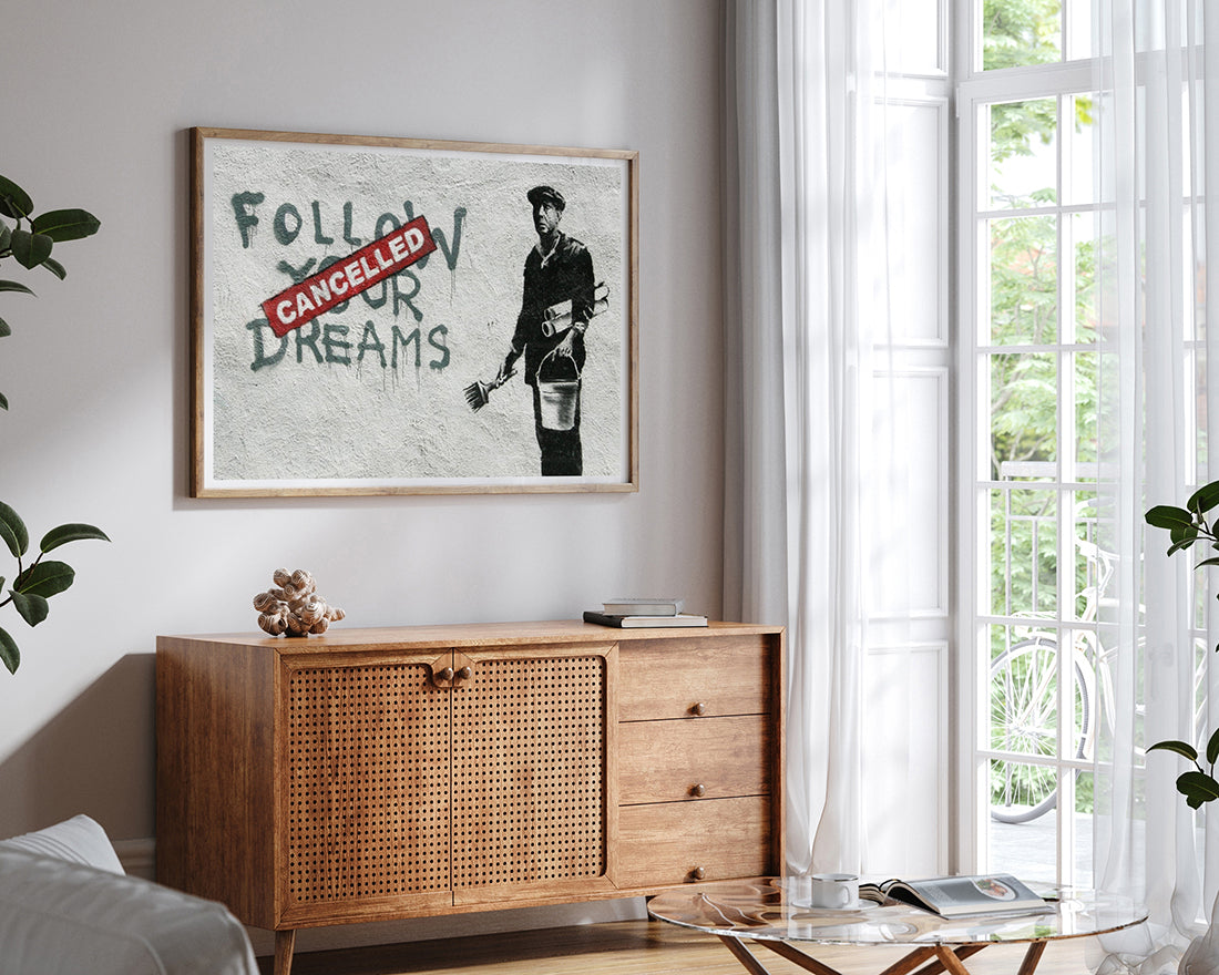 Banksy - Follow Your Dreams Cacelled Wand-Graffiti Street Art cool modern