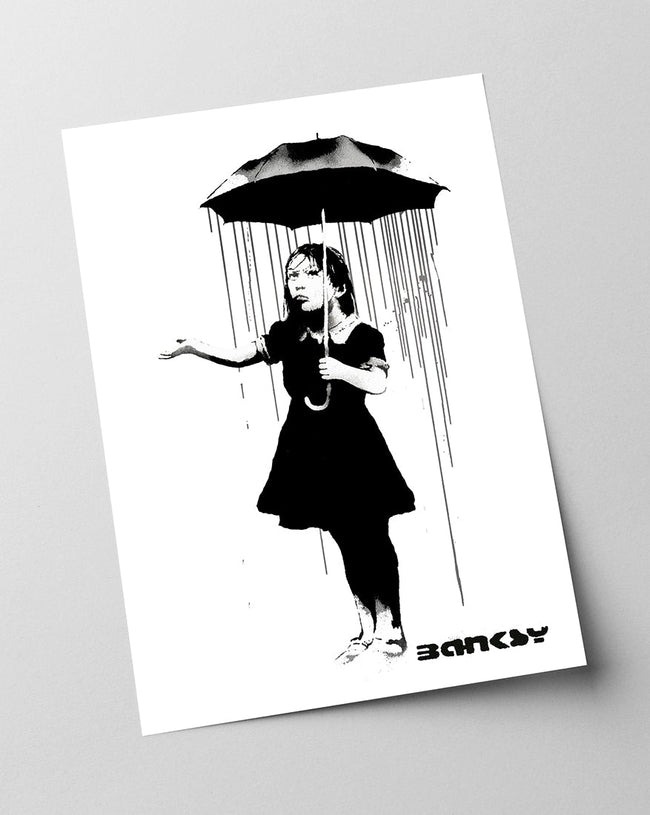 Banksy - Museum-Poster Mädchen im Regen Main Image