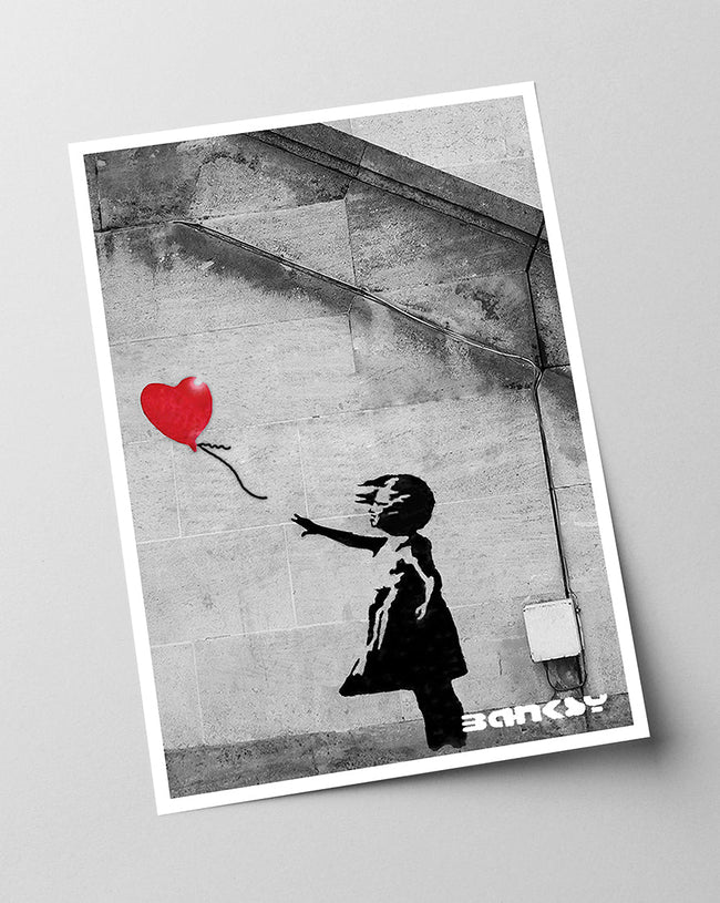 Banksy - Museum-Poster Mädchen mit Luftballon in Herzform - Street-Art II Main Image