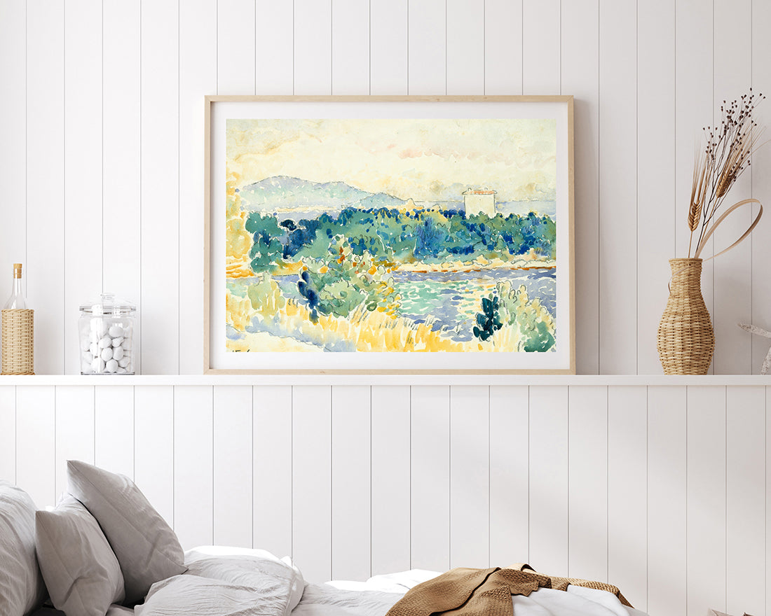 Henri-Edmond-Kreuz - Mediterrane Landschaft mit einem Weißen Haus