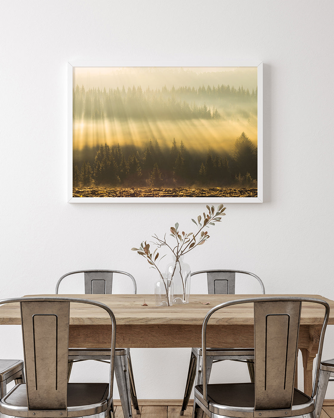 Sonnenstrahlen am Wald