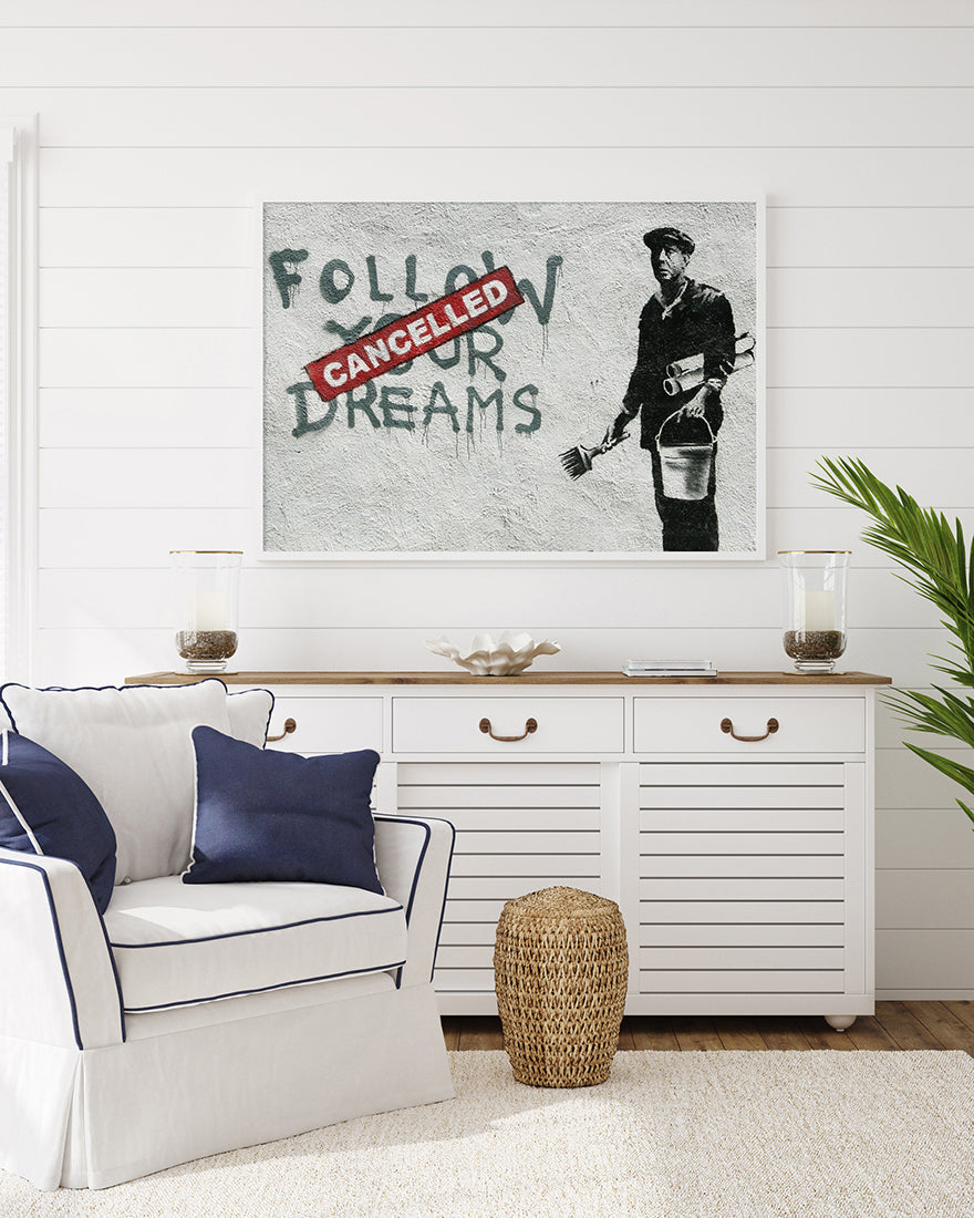 Banksy - Follow Your Dreams Cacelled Wand-Graffiti Street Art cool modern