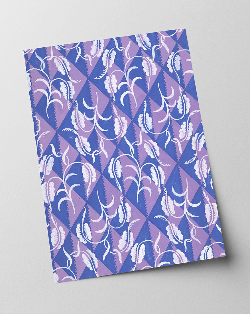 Paul Poiret zugeschrieben - Stoffdesign mit Rautenmuster