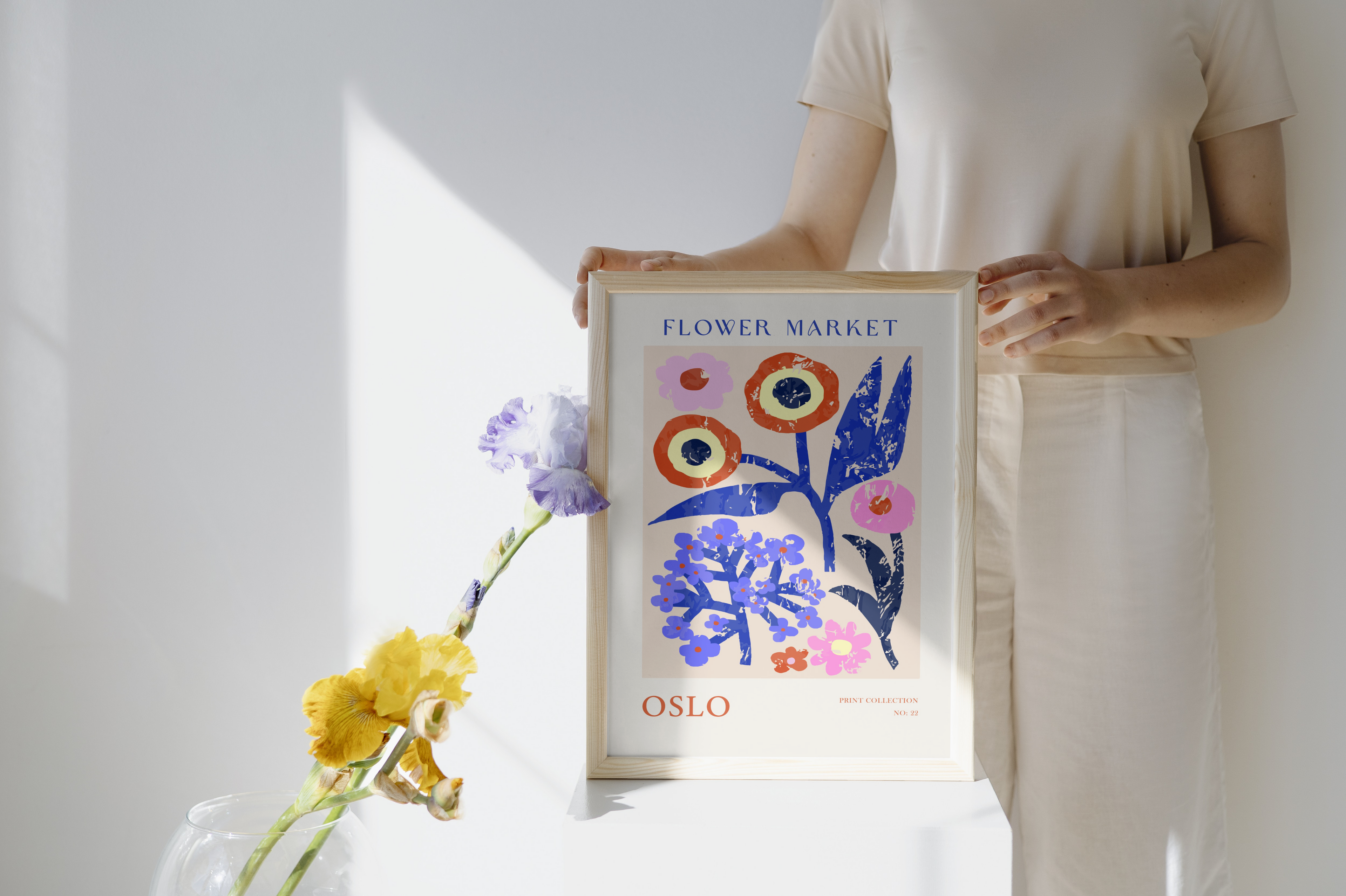 Oslo Flower Market Poster