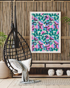 Paul Poiret zugeschrieben - Textil-Design mit süßen Erbsen Blumen und Reben