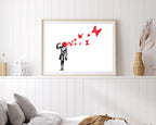 Banksy - Banksy Suicide Girl Butterflies Mädchen Schmetterlinge Street Art