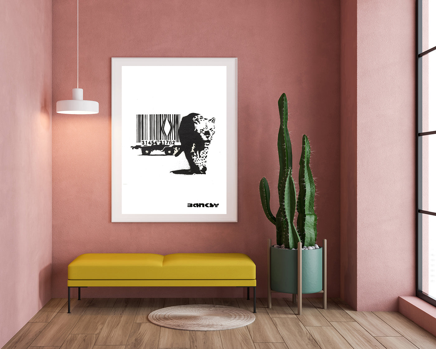 Banksy - Museum-Poster Leopard mit Strichcode - Konsumkritik