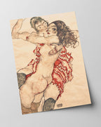 Egon Schiele - Zwei sich umarmende Frauen