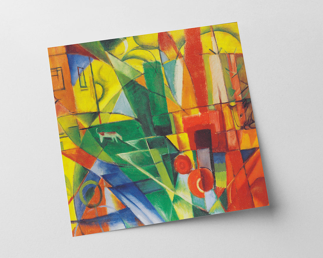 Franz Marc - Landschaft mit Haus, Hund und Rind (1914)