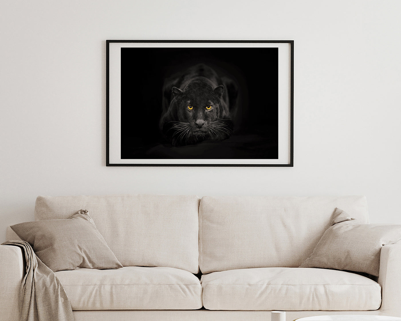 Schwarzer Panther auf schwarzem Hintergrund