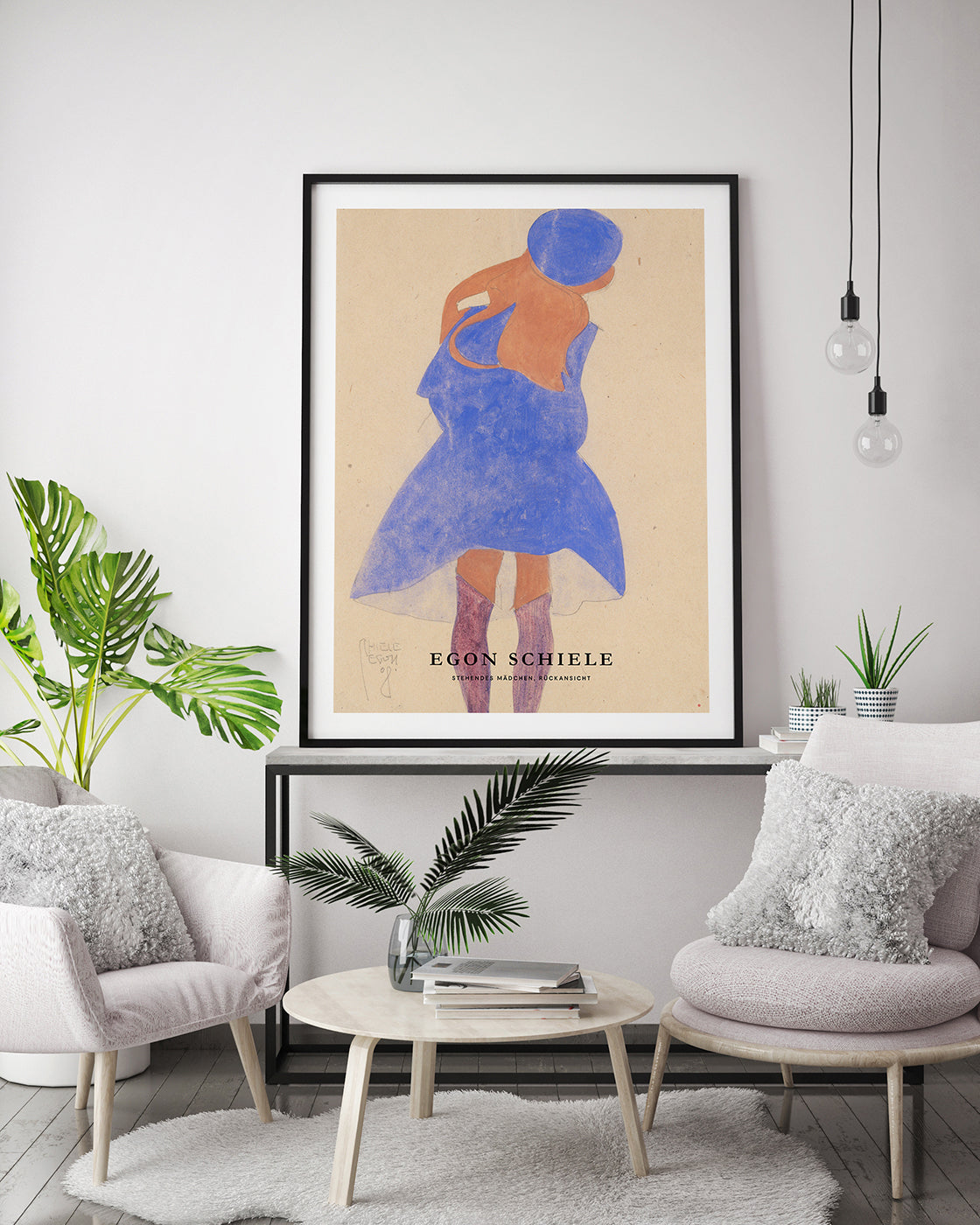 Egon Schiele - Museum-Poster II Stehendes Mädchen, Rückansicht