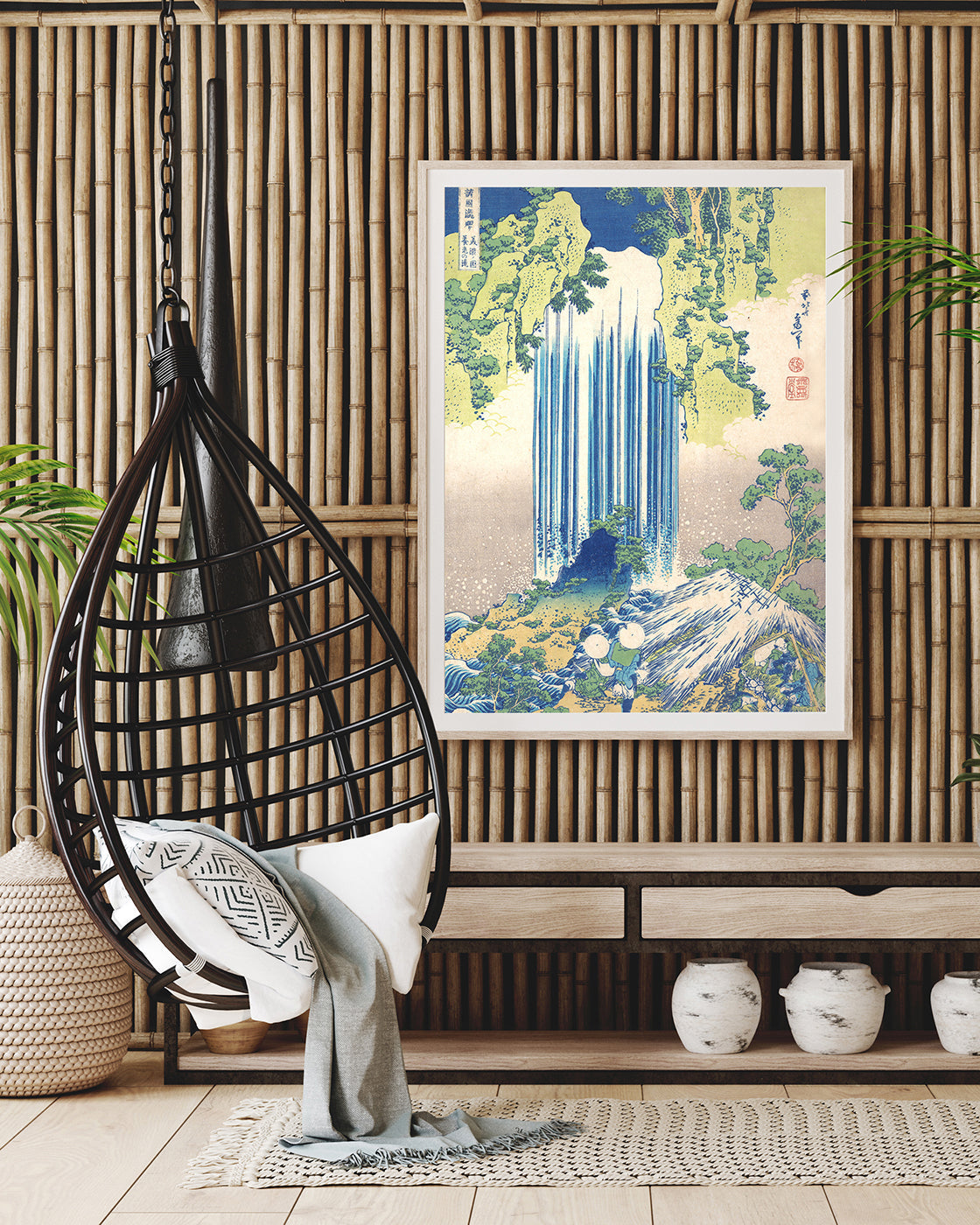 Katsushika Hokusai - Yōrō-Wasserfall in der Provinz Mino (Mino no Yōrō no taki)