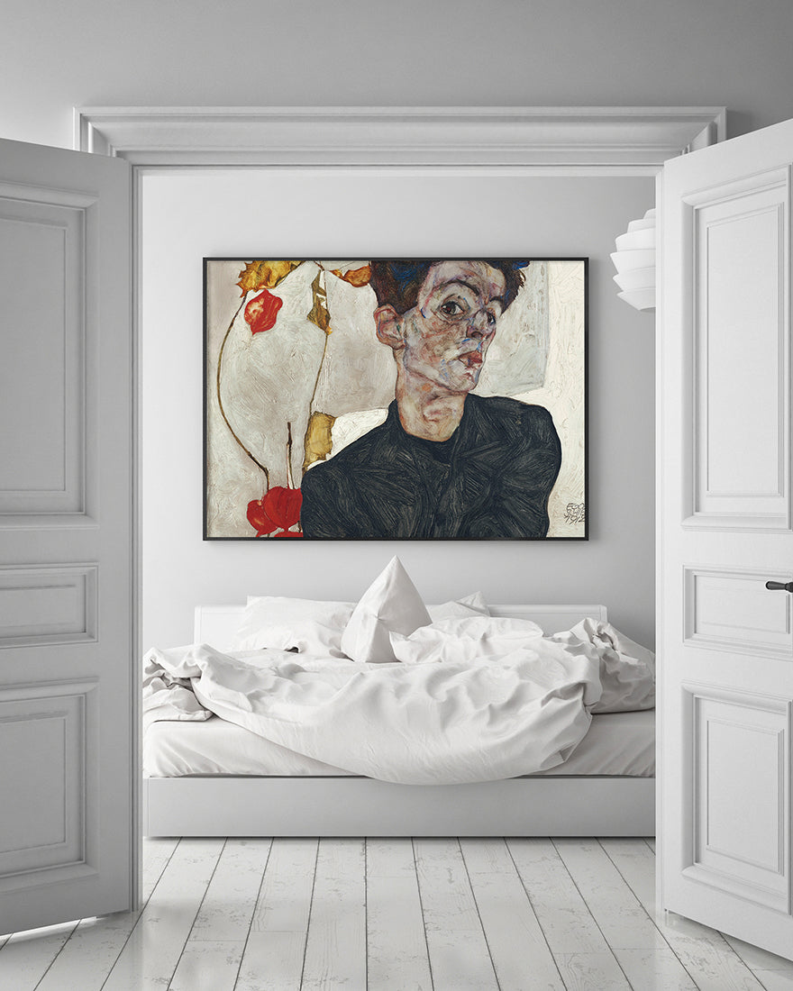 Egon Schiele - Selbstportrait mit Physalis